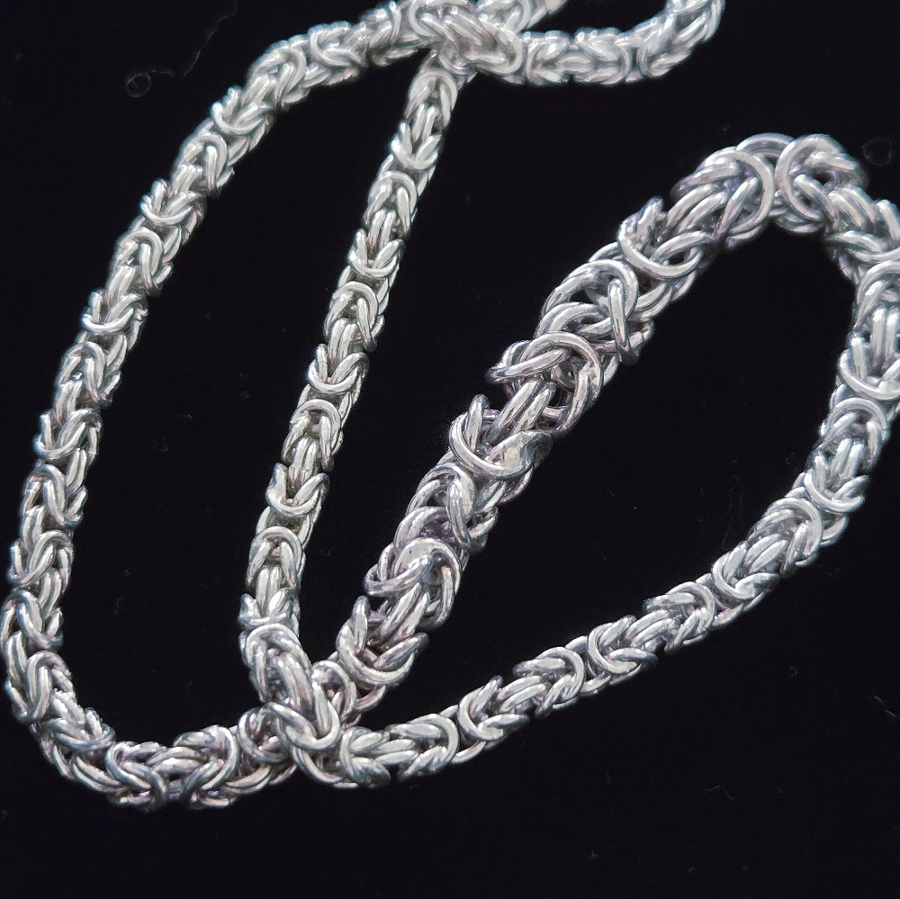 Milor Italy Sterling Silver Byzantine Necklace 18" - Picture 3 of 7